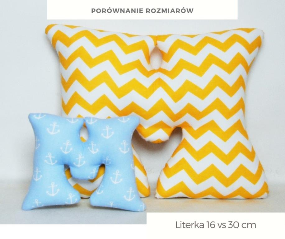 literki szyte 16 i 30 cm